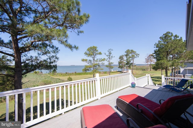 4906 Timbermarsh Ln, Woolford, MD 21677 - deck with a water view and a lawn