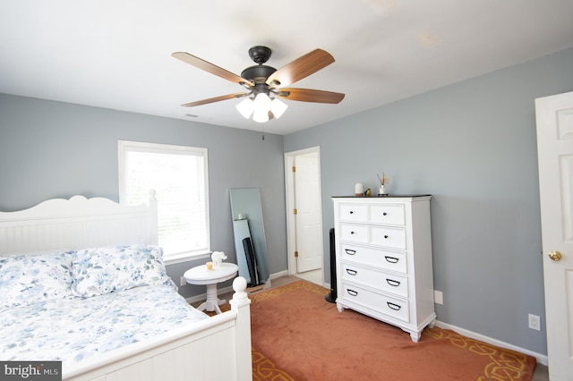 4906 Timbermarsh Ln, Woolford, MD 21677 - bedroom featuring baseboards, light carpet, and a ceiling fan
