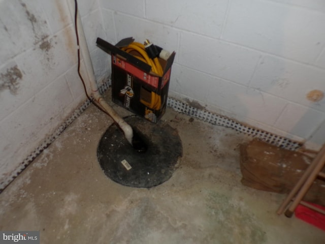 2713 Rowe Rd, New Windsor, MD 21776 - basement view of concrete block wall and concrete floors