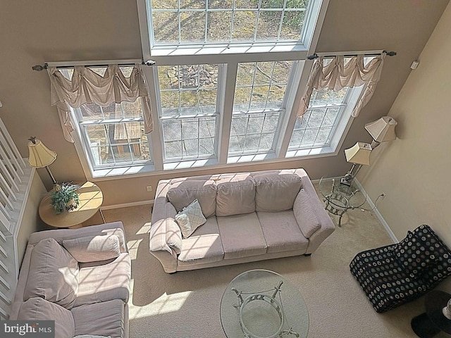 554 Pinecrest Dr, Pocono Pines, PA 18350 - carpeted living room featuring plenty of natural light and baseboards