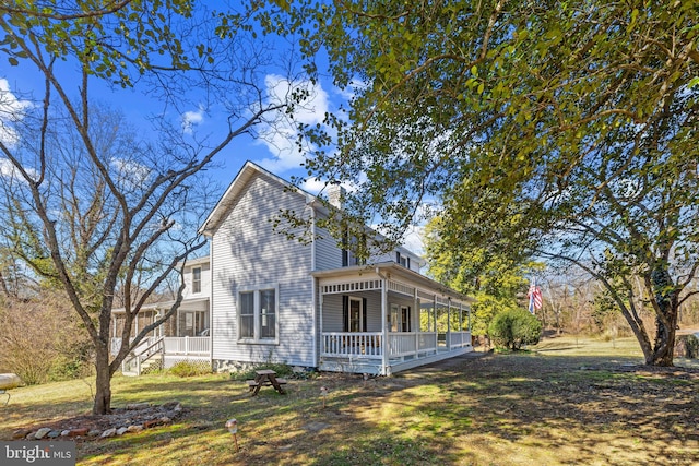 3947 Hebron Valley Rd, Madison, VA 22727 - view of property exterior with covered porch and a chimney