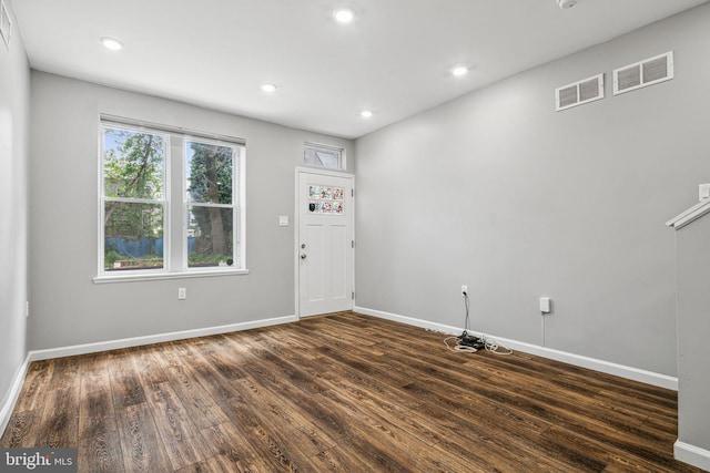 3109 W Arizona St, Philadelphia, PA 19132 - entrance foyer with dark wood-type flooring, baseboards, and recessed lighting