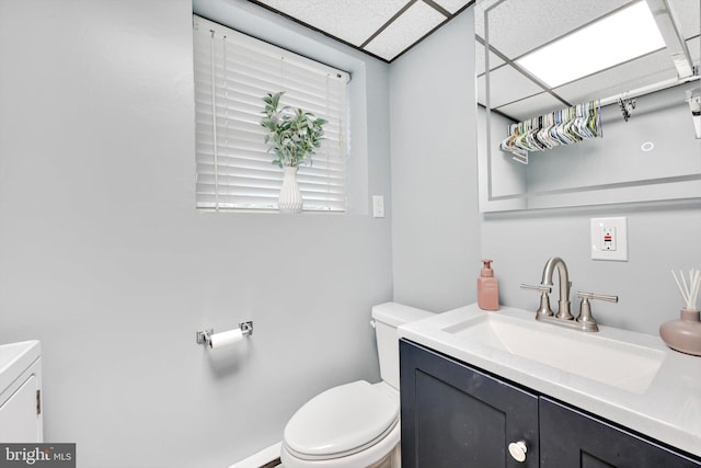191 Meadow Dr, Mohrsville, PA 19541 - half bath with toilet, vanity, and a drop ceiling
