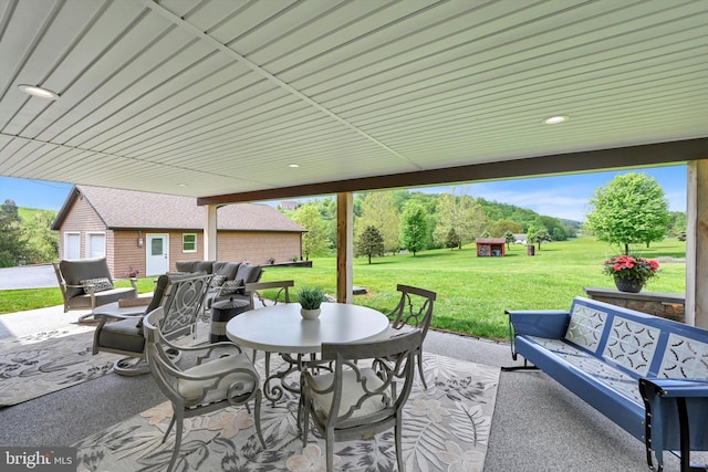 191 Meadow Dr, Mohrsville, PA 19541 - view of patio featuring an outdoor living space