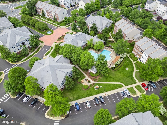 42432 Hollyhock Ter Unit 101, Brambleton, VA 20148 - aerial view of residential area with a pool