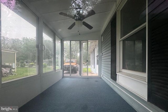 3365 Arundel On The Bay Rd, Annapolis, MD 21403 - unfurnished sunroom featuring a ceiling fan and lofted ceiling