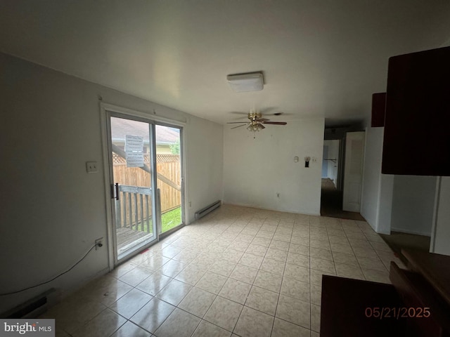3365 Arundel On The Bay Rd, Annapolis, MD 21403 - unfurnished room featuring baseboard heating, light tile patterned flooring, and ceiling fan