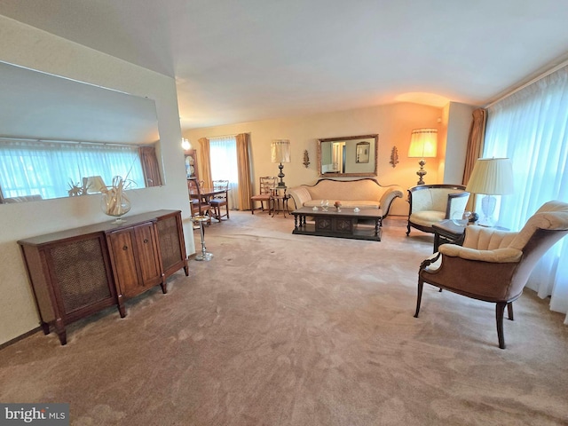 living room with carpet