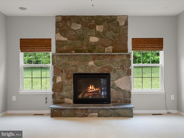 800 Kennedy Dr, Winchester, VA 22601 - detailed view of baseboards, carpet floors, and a stone fireplace