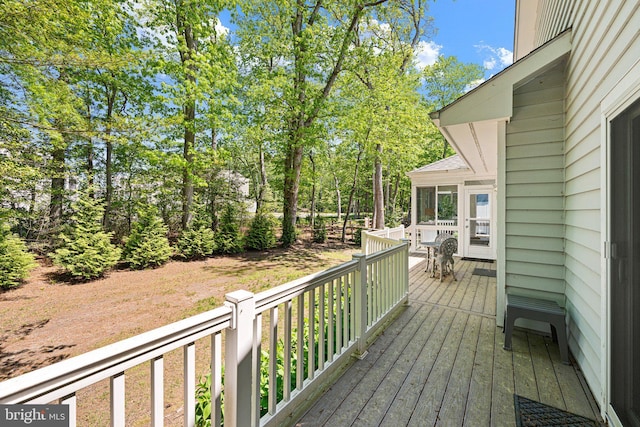 view of wooden deck