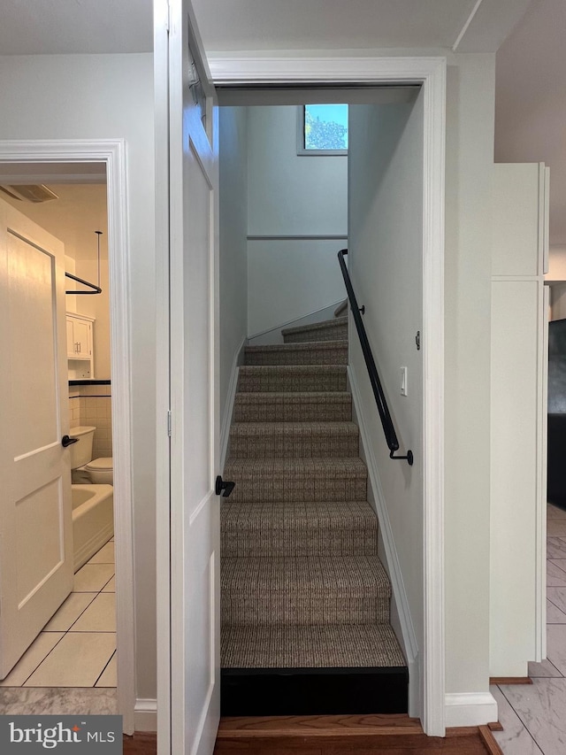 8107 Chester St, Takoma Park, MD 20912 - staircase with baseboards