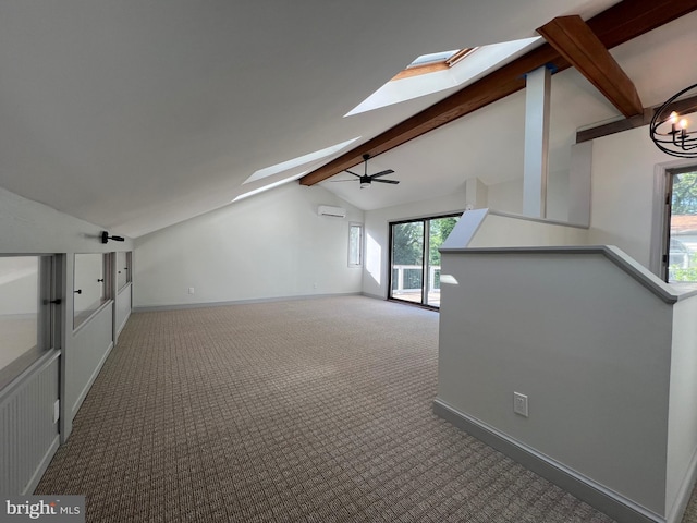 8107 Chester St, Takoma Park, MD 20912 - bonus room featuring a skylight, carpet, a wall unit AC, and baseboards