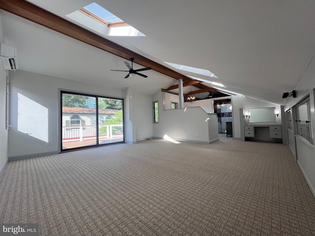 8107 Chester St, Takoma Park, MD 20912 - unfurnished living room with a skylight, carpet floors, and baseboards