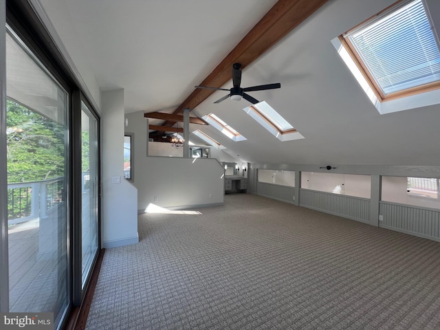 8107 Chester St, Takoma Park, MD 20912 - additional living space with a skylight, a ceiling fan, and carpet