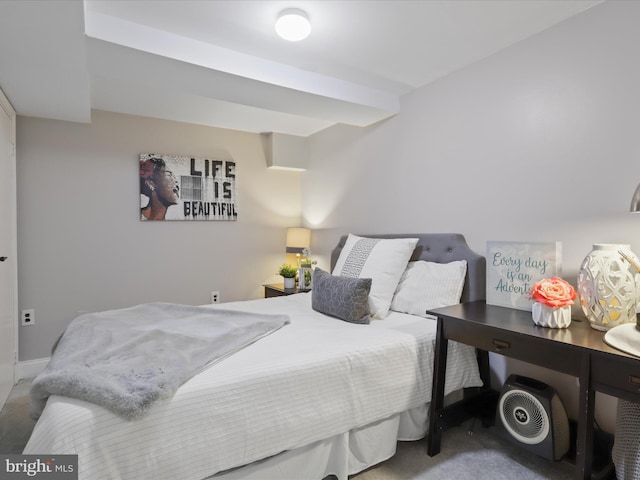 bedroom featuring carpet