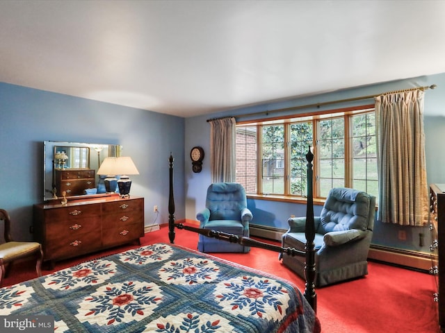 629 W Piedmont St, Keyser, WV 26726 - carpeted bedroom with baseboard heating and baseboards