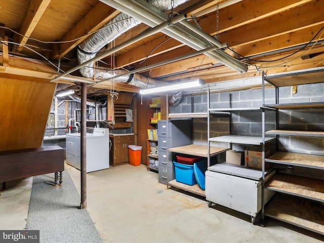 629 W Piedmont St, Keyser, WV 26726 - unfinished basement featuring washer and dryer