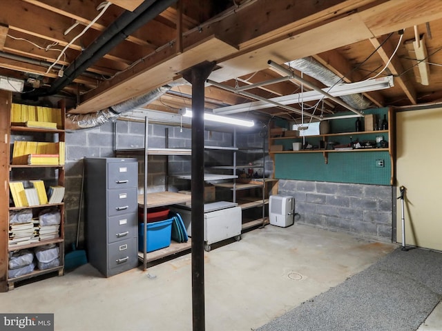 629 W Piedmont St, Keyser, WV 26726 - unfinished below grade area with concrete block wall