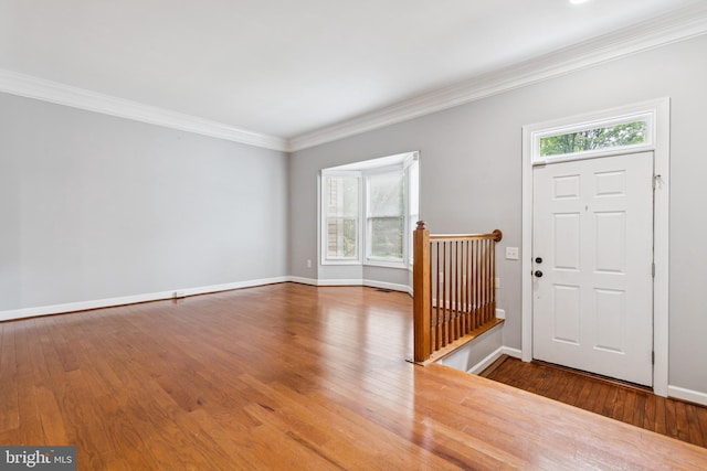 7702 Ousley Pl, Alexandria, VA 22315 - entryway featuring crown molding and wood finished floors