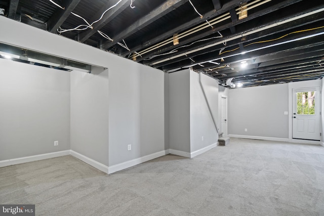 2704 Rueckert Ave, Baltimore, MD 21214 - below grade area with carpet flooring and baseboards
