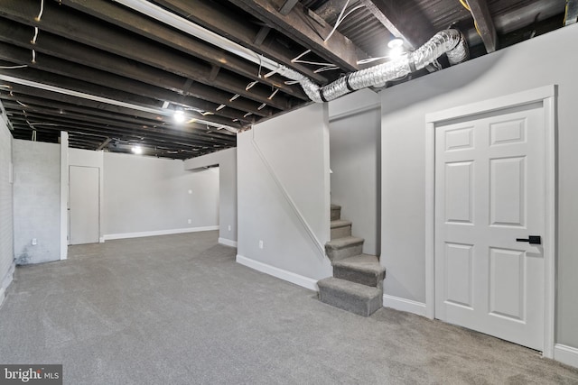 2704 Rueckert Ave, Baltimore, MD 21214 - finished below grade area with carpet and stairs