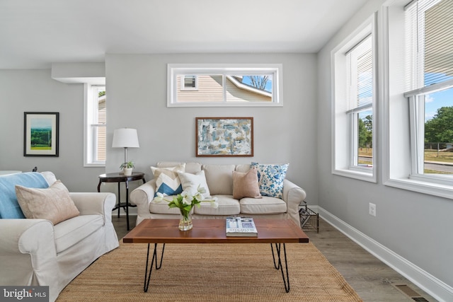 2704 Rueckert Ave, Baltimore, MD 21214 - living room featuring wood finished floors, healthy amount of natural light, and baseboards