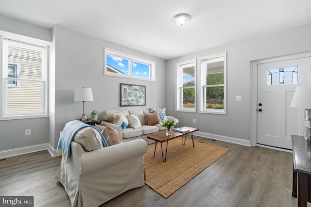 2704 Rueckert Ave, Baltimore, MD 21214 - living area featuring wood finished floors and baseboards