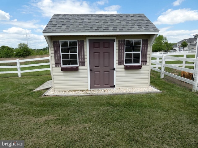 view of shed