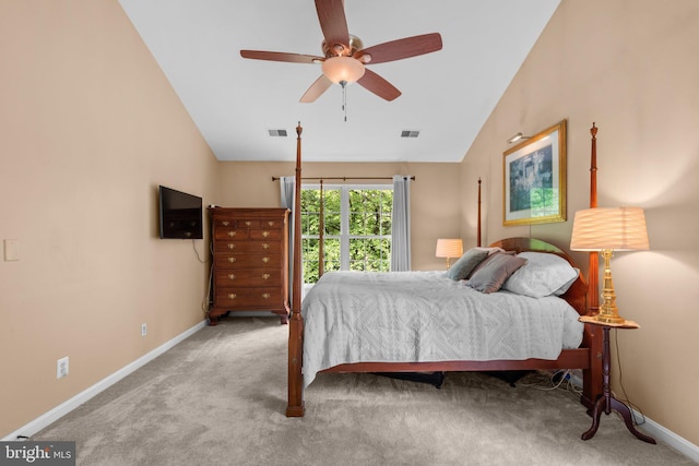 15066 Frederick Rd, Cooksville, MD 21723 - carpeted bedroom with baseboards, a ceiling fan, and lofted ceiling