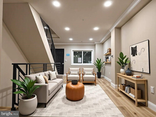 2563 Emerald St, Philadelphia, PA 19125 - building lobby featuring stairway, recessed lighting, and ornamental molding