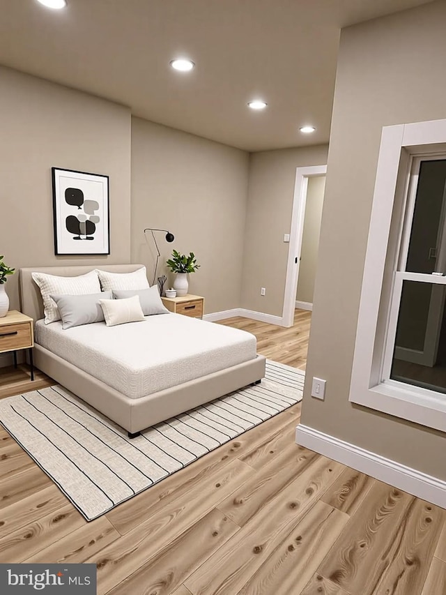 2563 Emerald St, Philadelphia, PA 19125 - bedroom featuring light wood finished floors, recessed lighting, and baseboards