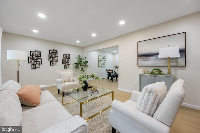 127 Toledo Ln, Willingboro, NJ 08046 - living area featuring light wood-style floors, baseboards, and recessed lighting
