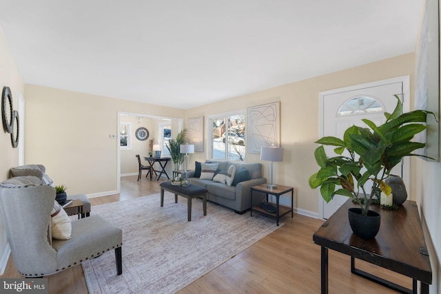5721 Euclid St, Landover, MD 20785 - living room featuring baseboards and light wood-style floors