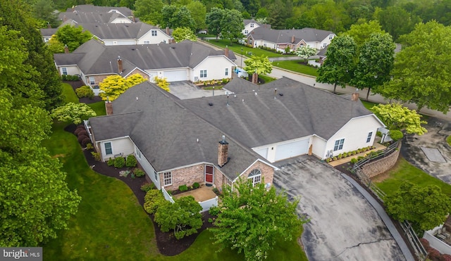 aerial view of residential area