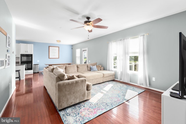 27 Hopkins Branch Way, Fredericksburg, VA 22406 - living room with dark wood-type flooring and ceiling fan