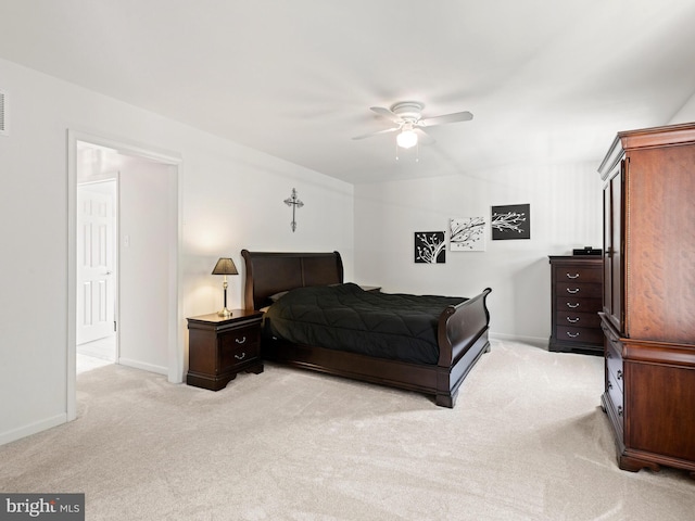 1711 Butternut Cir, West Chester, PA 19382 - bedroom featuring light carpet, baseboards, and ceiling fan