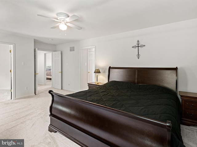 1711 Butternut Cir, West Chester, PA 19382 - bedroom with light colored carpet, baseboards, and a ceiling fan
