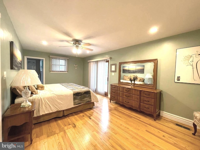 8408 Alvin Rd, Pasadena, MD 21122 - bedroom featuring light wood-type flooring, ceiling fan, and baseboards