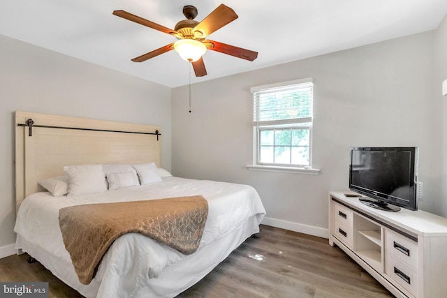 320 Bala Ter W, West Chester, PA 19380 - bedroom featuring baseboards, wood finished floors, and ceiling fan