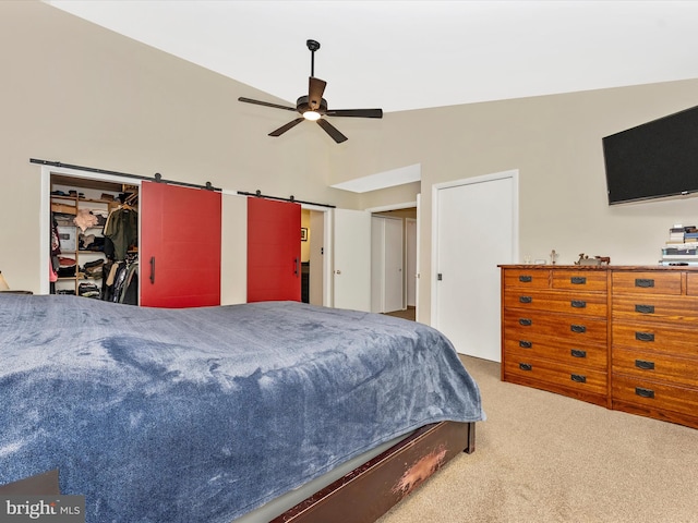 24129 Pecan Grove Ln, Gaithersburg, MD 20882 - carpeted bedroom featuring vaulted ceiling and ceiling fan