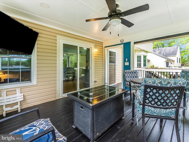 24129 Pecan Grove Ln, Gaithersburg, MD 20882 - wooden deck featuring ceiling fan