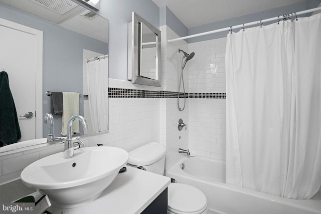 809 6th St NW Unit 63, Washington, DC 20001 - full bath with shower / bathtub combination with curtain, vanity, and tile walls