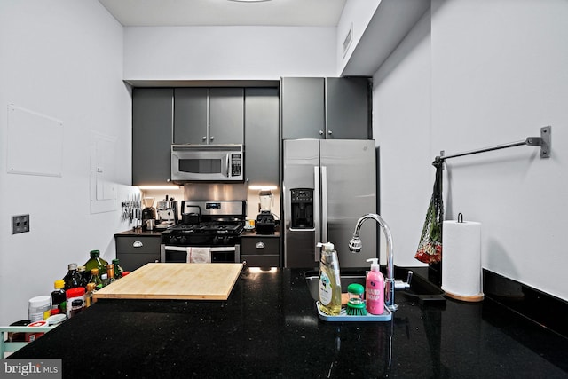 809 6th St NW Unit 63, Washington, DC 20001 - kitchen with appliances with stainless steel finishes and gray cabinets