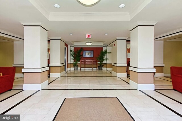 400 Cameron Station Blvd Unit 417, Alexandria, VA 22304 - building lobby featuring ornamental molding and recessed lighting