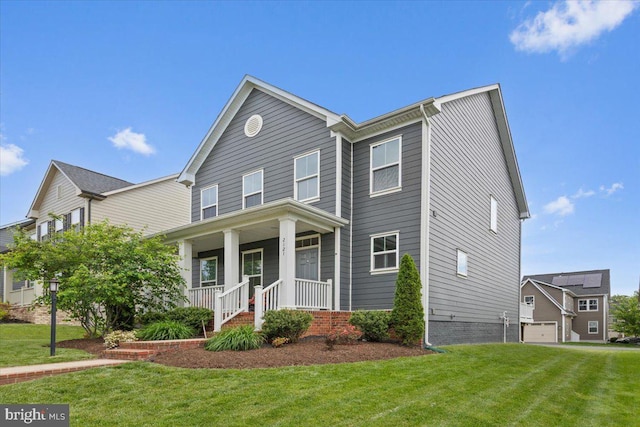 2121 River Heritage Blvd, Dumfries, VA 22026 - traditional home with a porch and a front lawn