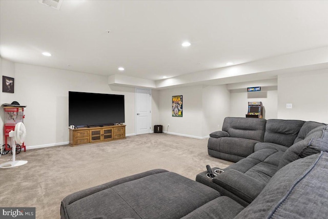 2121 River Heritage Blvd, Dumfries, VA 22026 - carpeted living room featuring recessed lighting and baseboards