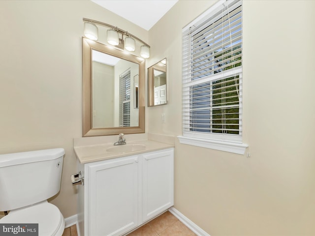 18312 Bailiwick Pl, Germantown, MD 20874 - bathroom featuring toilet, baseboards, tile patterned flooring, and vanity