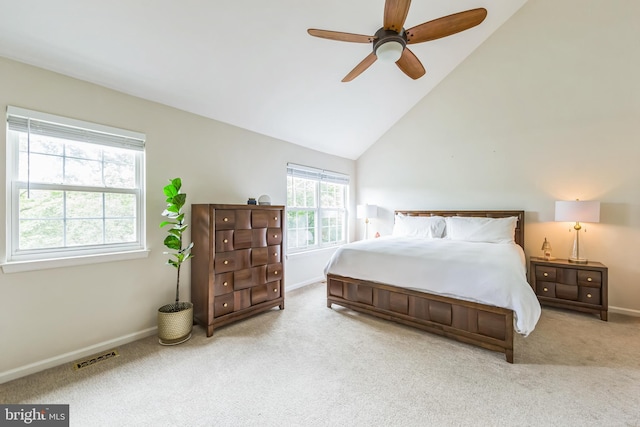 517 Bullock Unit 13, Conshohocken, PA 19428 - carpeted bedroom with baseboards, lofted ceiling, and a ceiling fan
