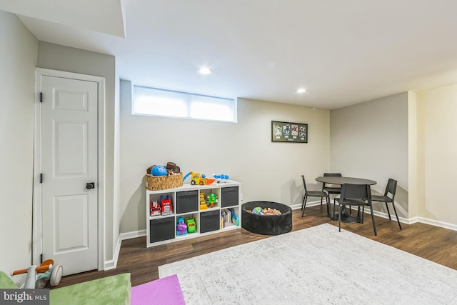517 Bullock Unit 13, Conshohocken, PA 19428 - recreation room with wood finished floors, recessed lighting, and baseboards