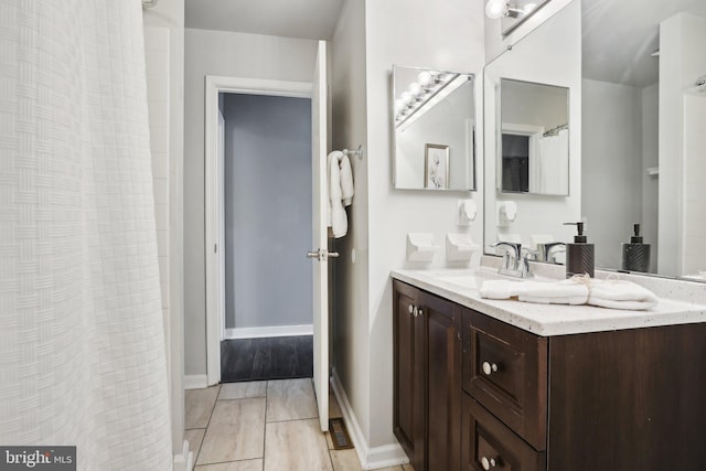 835 Sabina Cir, Bear, DE 19701 - bathroom featuring vanity, a shower with curtain, and baseboards